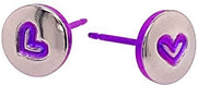 Ti2 titanium hartstudie oorbellen - paars