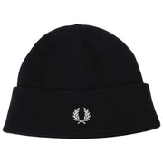 Fred Perry Klassieke Merino Wol Muts - Zwart/Sneeuwwit