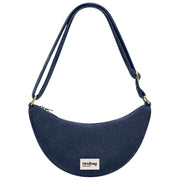 Achtertas Andrea Half Moon Tas - Fluweel Marineblauw