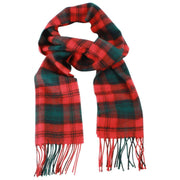 Ingles Buchan Kerr lamswollen sjaal - rood/groen/zwart