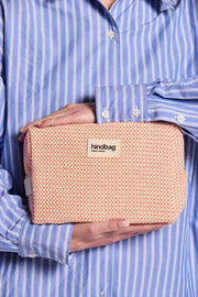 Hindbag Leon Geweven Toilettas - Koraalroze