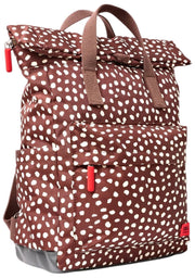 Roka Canfield B middelgrote rugzak van gerecycled canvas - bruine vlek