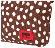Roka Maida Vale klein katoenen canvas tasje - Bruine stip