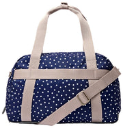 Roka Gatwick kleine plunjezak van gerecycleerd canvas - marineblauwe stip