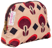 Elie Beaumont Serendipity Fluwelen Cosmetisch Etui - Koffie Geo Tulp Bruin