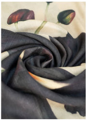 Powder Midnight Orchid Wollen Omslagdoek - Wit