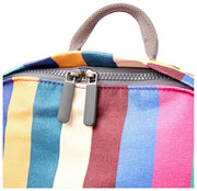 Roka Hampton kleine katoenen canvas rugzak - brede multi-streep