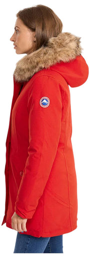 Helvetica Mountain Pioneers Lilli parkajas met capuchon - rood/naturel