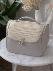 Stackers Grote Cosmetische Etui - Taupe Raffia