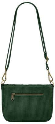 Hindbag Margault Schoudertas - Fluweel Dennengroen