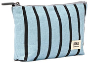 Roka Maida Vale klein katoenen canvas tasje - blauwe streep