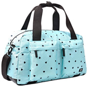 Roka Gatwick medium plunjezak van gerecycled canvas - hartprint blauw