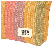 Roka Maida Vale klein katoenen canvas tasje - vervaagde meerkleurige strepen