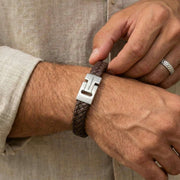 steel-barnett-harrison-thick-braided-leather-bracelet---brown-35896651