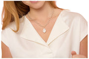 Parels van de Oriënt Keishi Parel Hanger Dikke Ketting - Zilver/Wit