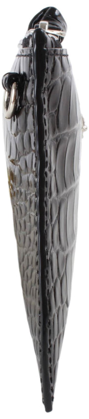 Vivienne Westwood Kleine Croc Platte Zip Clutch - Zwart