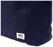 Roka Hoxton grote katoenen canvas schoudertas - marineblauw