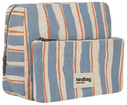 Hindbag Alix Extra Grote Toilettas - Oranje/Blauwe Strepen