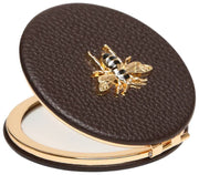 Alice Wheeler London ronde compacte spiegel - chocoladebruin