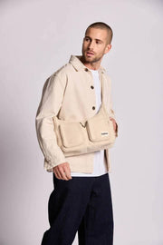 Hindbag Emile Multi Pocket Schoudertas - Jute Beige