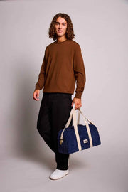 Achtertas Charlie Bowlingtas - Fluweel Marineblauw