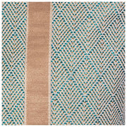 Elie Beaumont Zomer Tote Bag - Aqua Geometrisch Basketweave