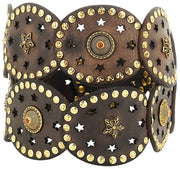 Campomaggi Bella Di Notte leren riem met studs - grijs