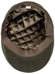Dents Grafham visgraat tweed platte pet - bosgroen