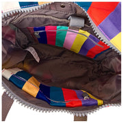 Roka Canfield B middelgrote rugzak van gerecycled canvas - brede meerkleurige strepen