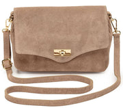 Elie Beaumont Suede Midi Twist Bag - Minkbeige