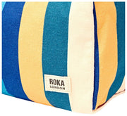 Roka Mayfair kleine toilettas van katoenen canvas met brede strepen