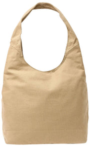 Roka Hoxton grote katoenen canvas schoudertas - Safari Beige