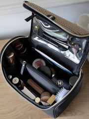 Stackers Grote Cosmetische Etui - Zwart Raffia