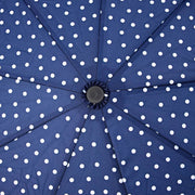 Roka Waterloo Paraplu van gerecycled nylon - Marineblauw Polka Dot