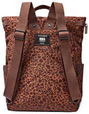 Roka Canfield B middelgrote rugzak van gerecycled canvas - Mini Leopard Brown