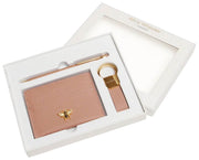 Alice Wheeler London Bow kaarthouder sleutelhanger en pen luxe cadeauset - roze