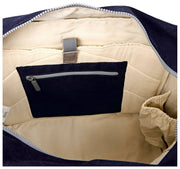 Roka Sloane middelgrote draagtas van katoenen canvas - marineblauw