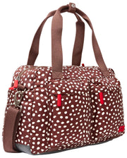 Roka Gatwick kleine plunjezak van gerecycled canvas - Bruine stip