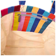 Roka Marylebone grote katoenen canvas oversized draagtas - brede multi-streep
