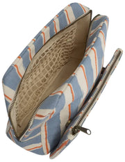Hindbag Alix Extra Grote Toilettas - Oranje/Blauwe Strepen