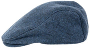 Dents Grafham visgraat tweed platte pet - Marine Navy