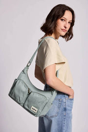 Hindbag Emile Multi Pocket Schoudertas - Saliegroen