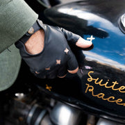 Dents The Suited Racer Gripper Leren autohandschoenen - Zwart