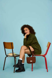 Hindbag Margault Gewatteerde Schoudertas - Chocoladebruin