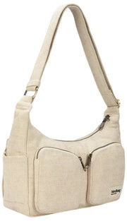 Hindbag Emile Multi Pocket Schoudertas - Jute Beige
