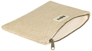 Achtertas Ema Geweven Medium Zakje Met Rits - Nude Beige