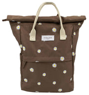 Vriendelijke tas London Hackney geborduurd medium rugzak - Cocoa Brown Daisy