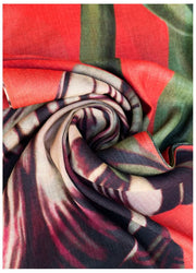 Poedertulp Wollen Omslagdoek - Rood