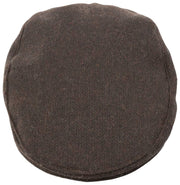Dents Grafham visgraat tweed platte pet - chocoladebruin