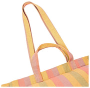 Roka Marylebone grote katoenen canvas oversized draagtas - vervaagde multi-streep